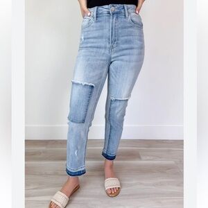 Risen Patchwork high rise jeans 9